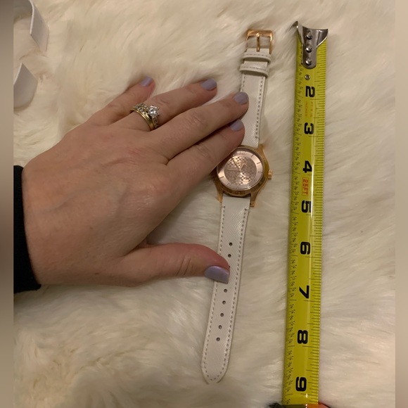 Authentic COACH Rose Gold Dial Signature C WATCH Ivory Genuine Leather Band - Picture 7 of 16
